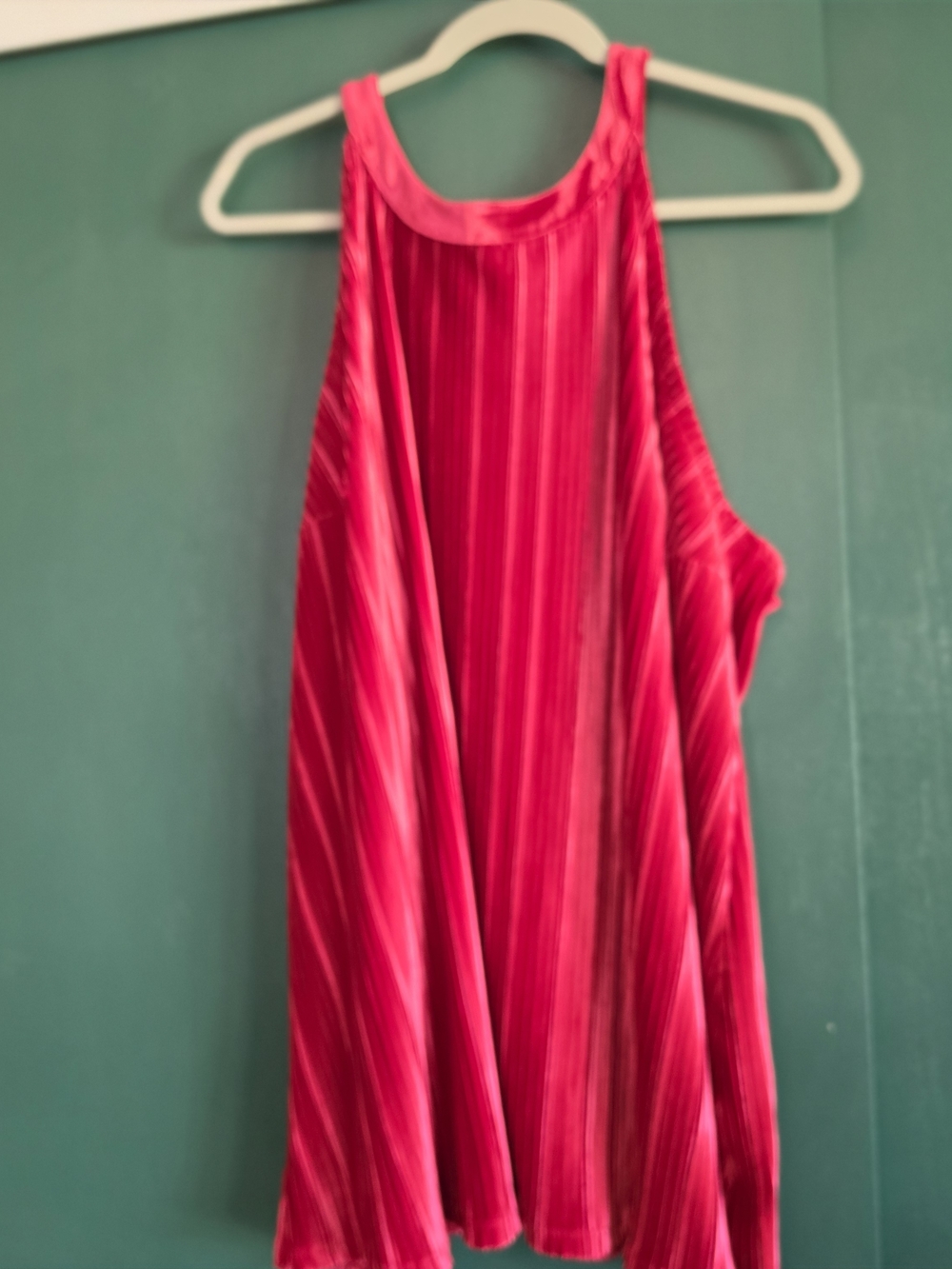 Torrid Hot Pink Pleated Tank Top Ribbed Soft VELVET SIZE 3